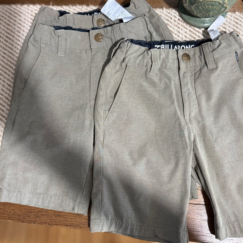 Billabong 3 Pairs of Tan Shorts Boys